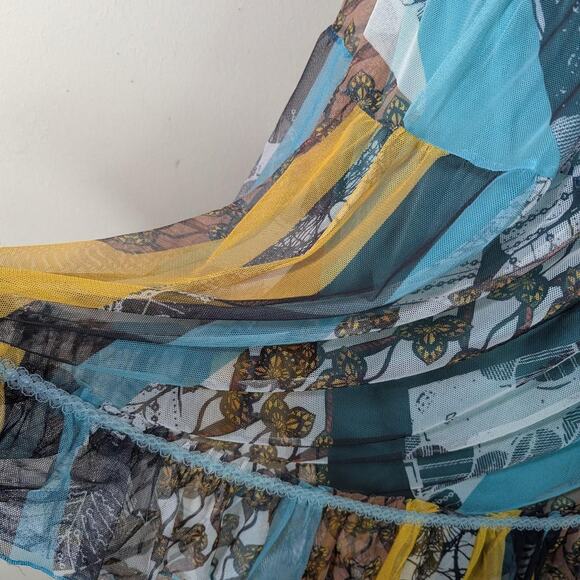 J. Gee Blue yellow white strapless dress - Picture 5 of 7